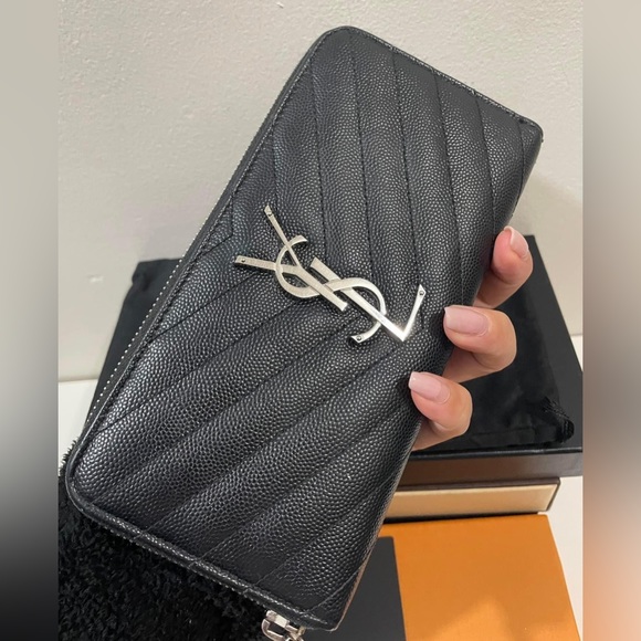 Yves Saint Laurent Handbags - 🖤YSL Monogram Zipped Around Wallet in SHW🖤